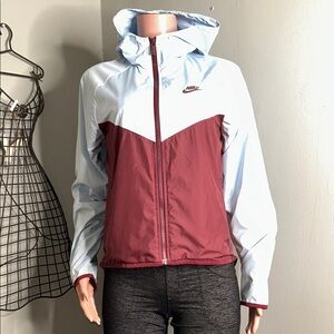 Nike Women's Ski Jacket - Sky Blue and Burgundy